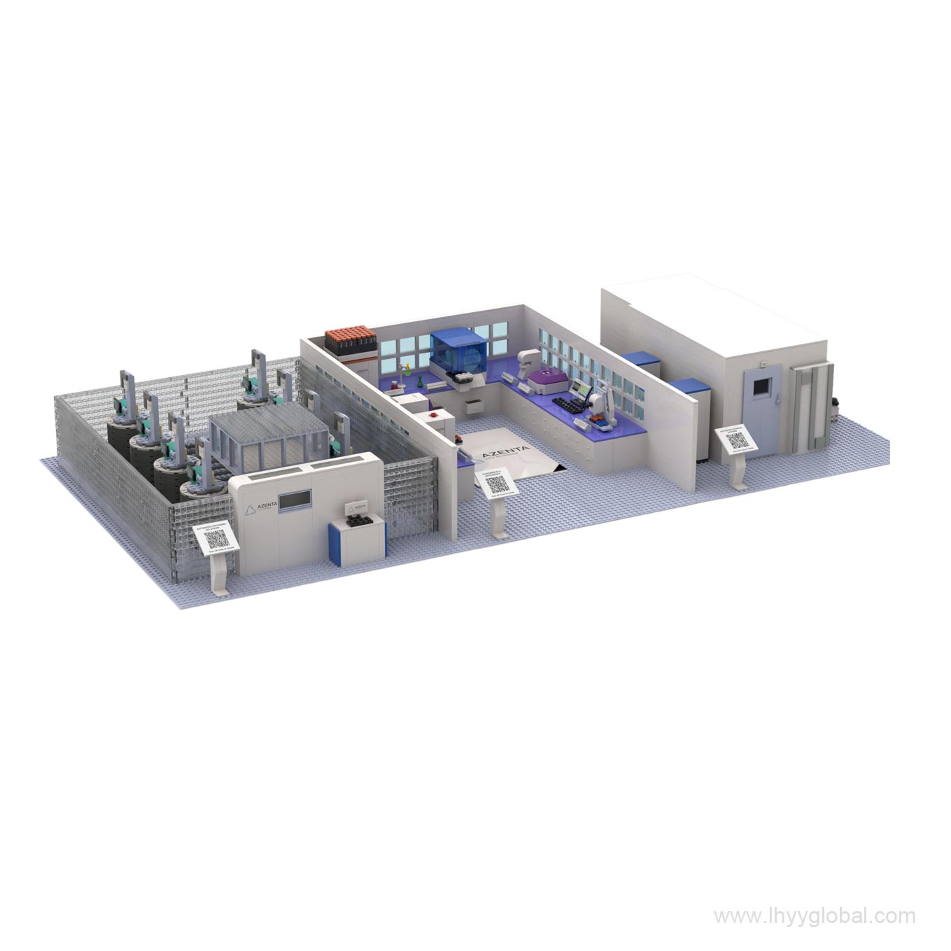 Large-scale Lego-compatible Azenta automated laboratory scene building block model for exhibition branding - LHYY.