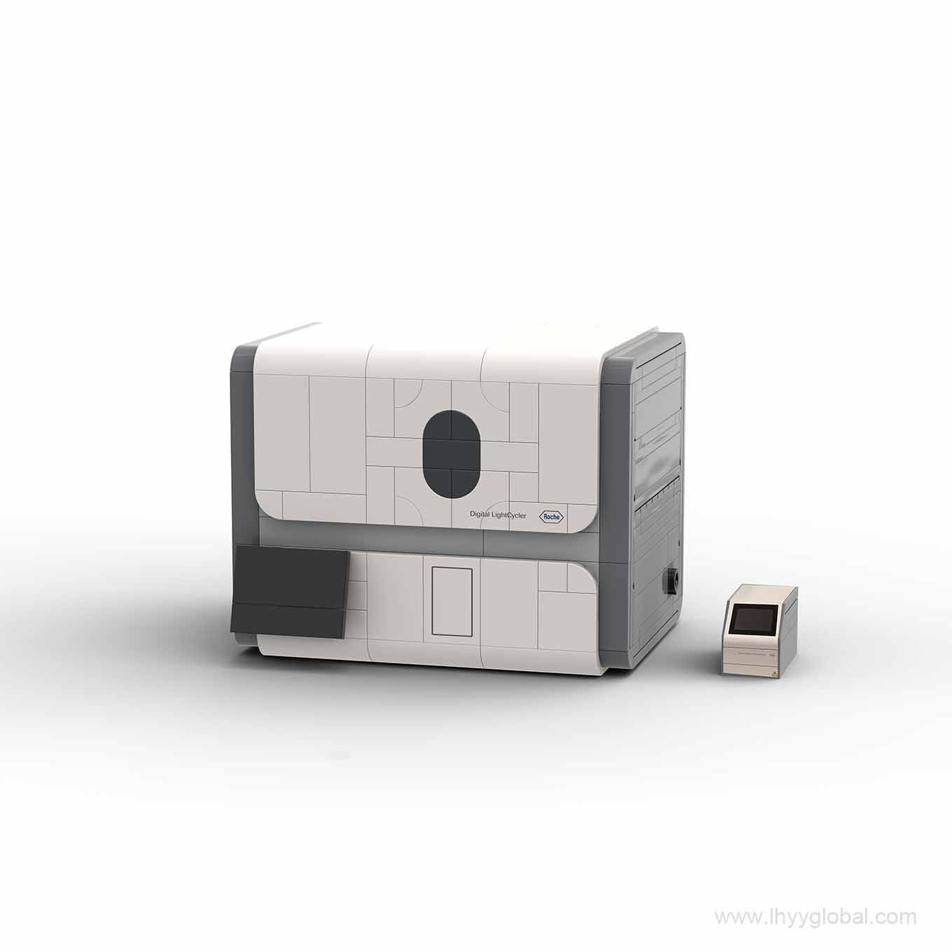 LEGO-compatible Roche Digital LightCycler dPCR building block model on a white background
