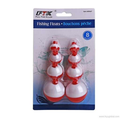 Custom logo red and white fishing bobber float set with packaging