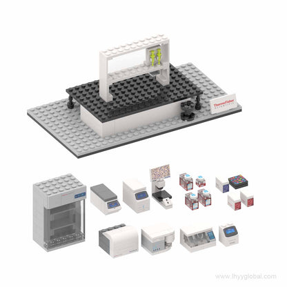 Thermo Fisher Scientific Life Science Lab Building Block Set with 182 pieces and laboratory instrument models