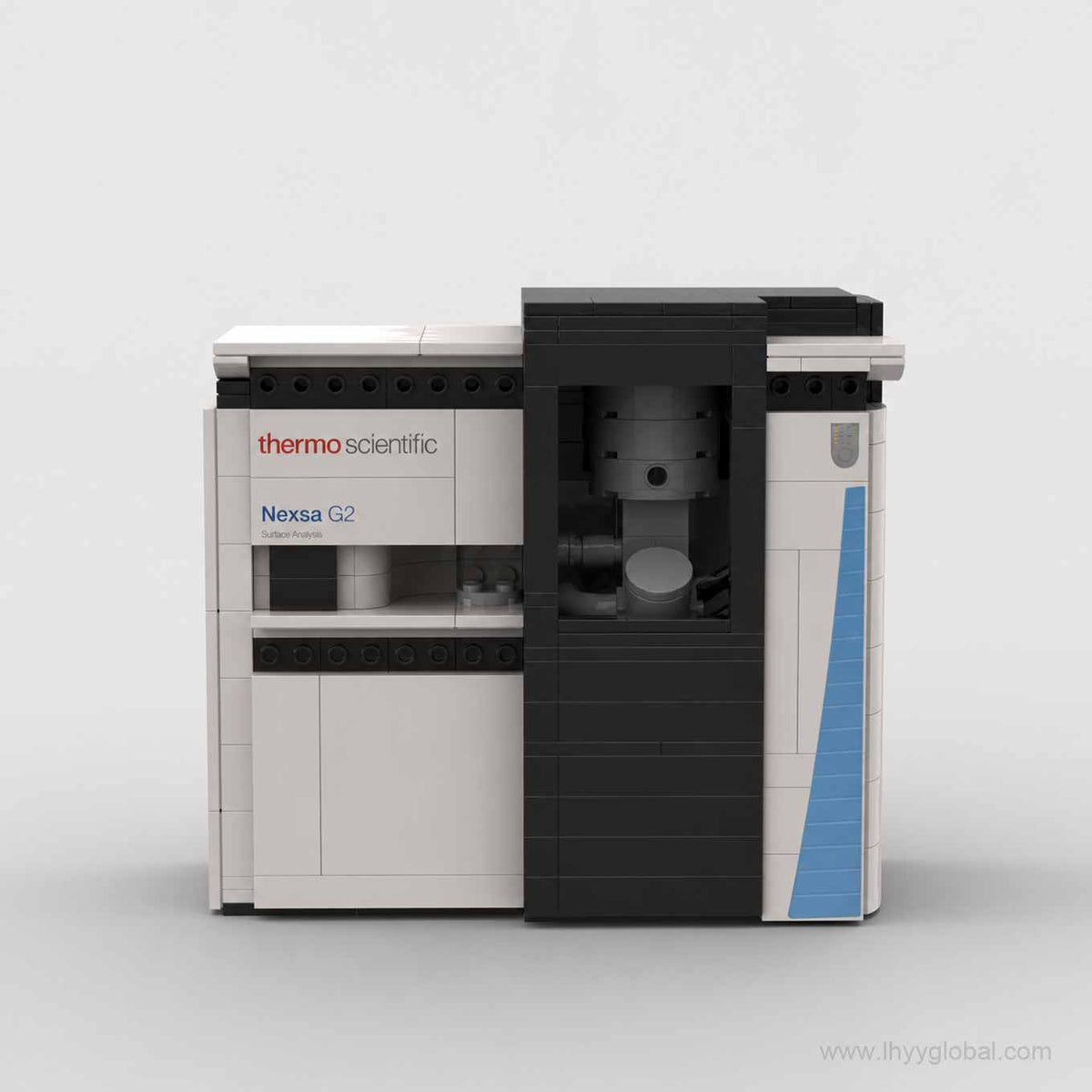 Front view of the Nexsa G2 surface analysis building block model showing the central instrument details