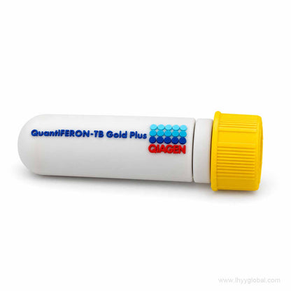 QIAGEN QuantiFERON-TB Gold Plus custom USB flash drive with yellow protective cap attached