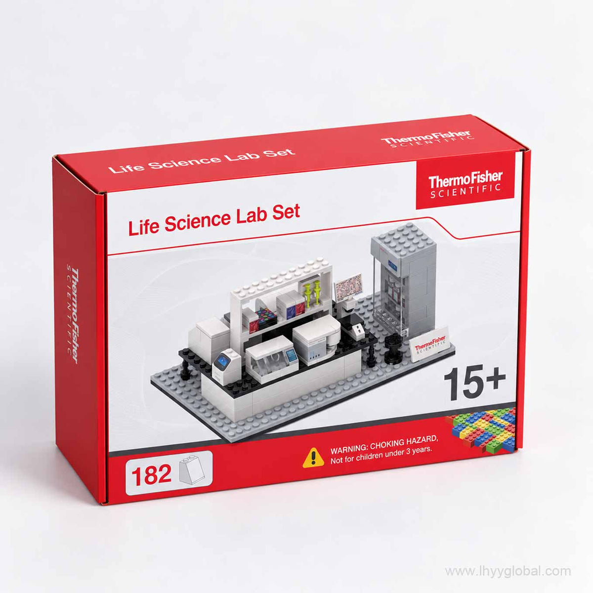 Thermo Fisher Scientific Life Science Lab Building Block Set retail packaging box with scientific laboratory design