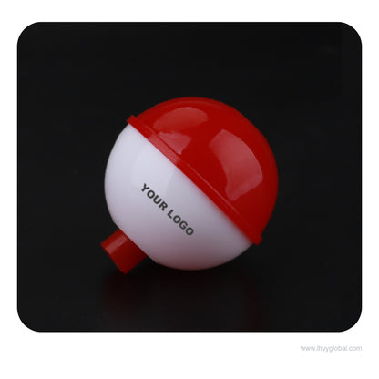 Red and white round fishing bobber float for promotional fishing gifts