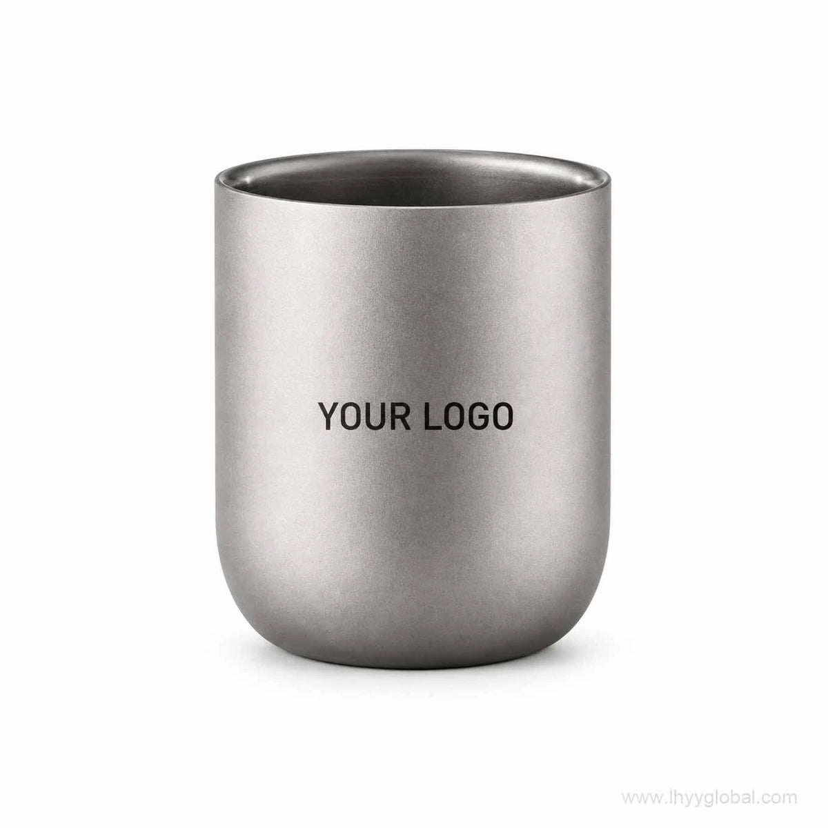Custom logo pure titanium double-wall straight-shaped cup, 240 mL / 8.12 fl oz