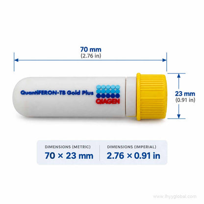 Custom QIAGEN USB flash drive dimensions 70 x 23 mm and 2.76 x 0.91 in
