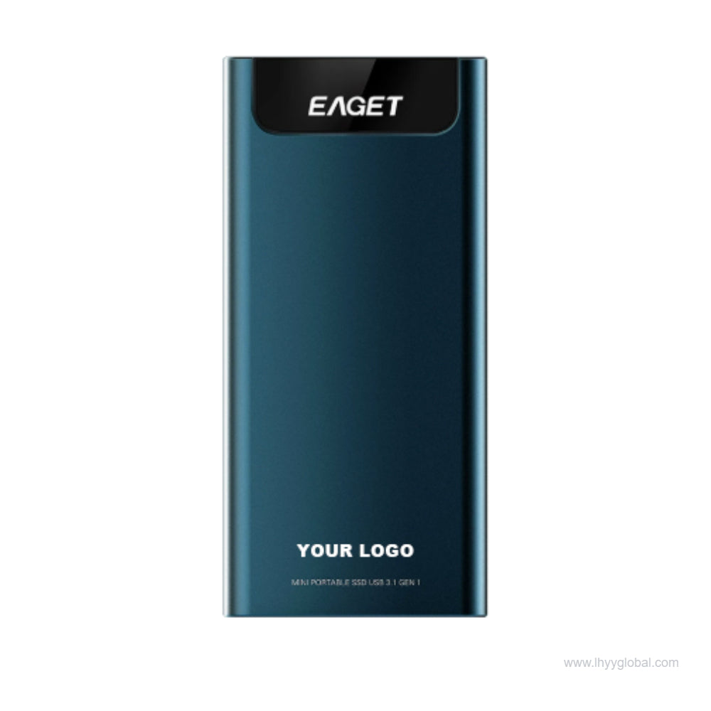 Portable metal M.2 external SSD front view for business and corporate use