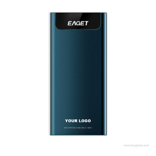 Portable metal M.2 external SSD front view for business and corporate use