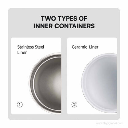 Comparison of stainless steel liner and ceramic-lined interior options for custom insulated coffee tumblers.