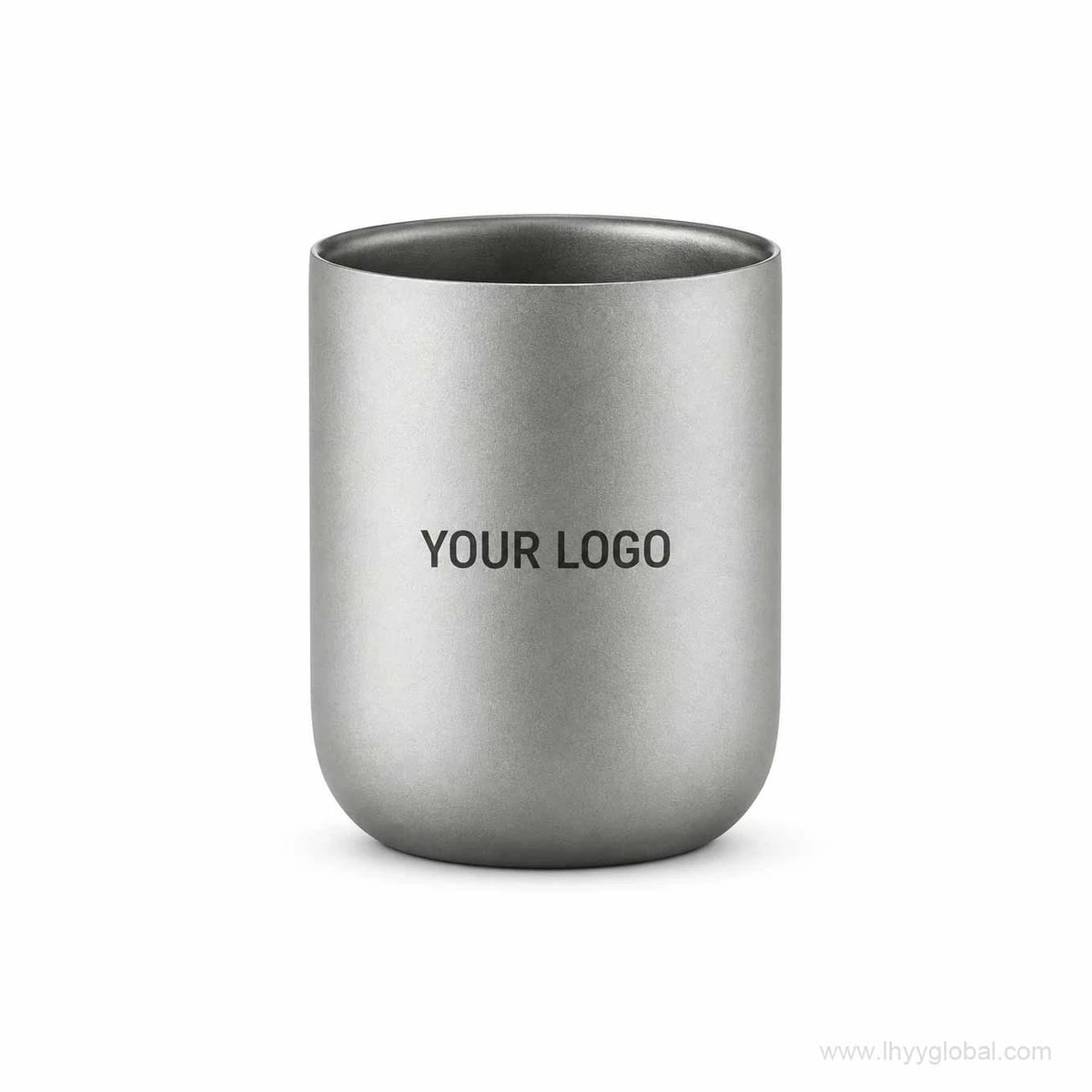 Custom logo pure titanium double-wall straight-shaped cup, 120 mL / 4.06 fl oz
