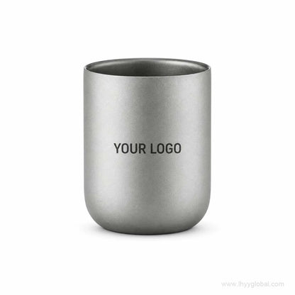 Custom logo pure titanium double-wall straight-shaped cup, 120 mL / 4.06 fl oz