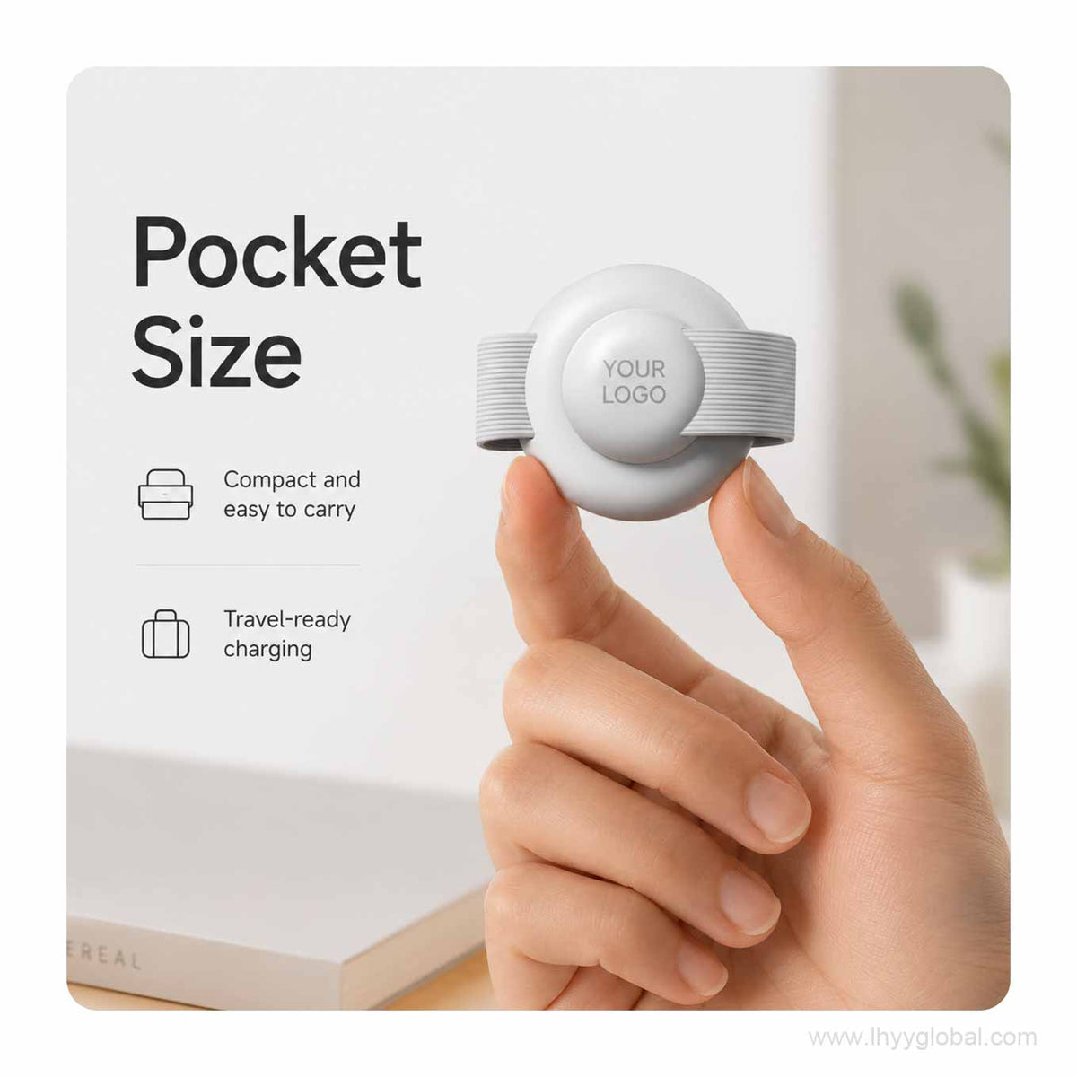 Pocket-size custom logo foldable wireless charger held in hand for travel