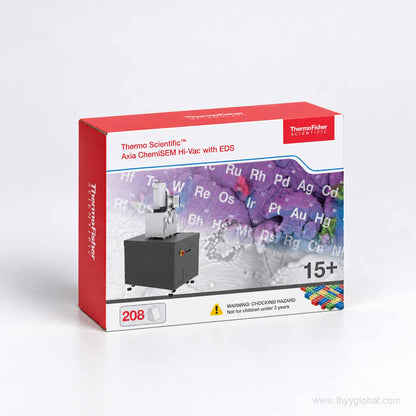Axia ChemiSEM Hi-Vac with EDS building block set box showing 208 pieces and the recommended age of 15+