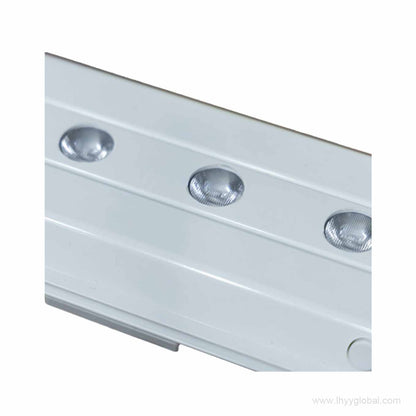 Aluminum base and support foot detail for the modular SEG lightbox display.
