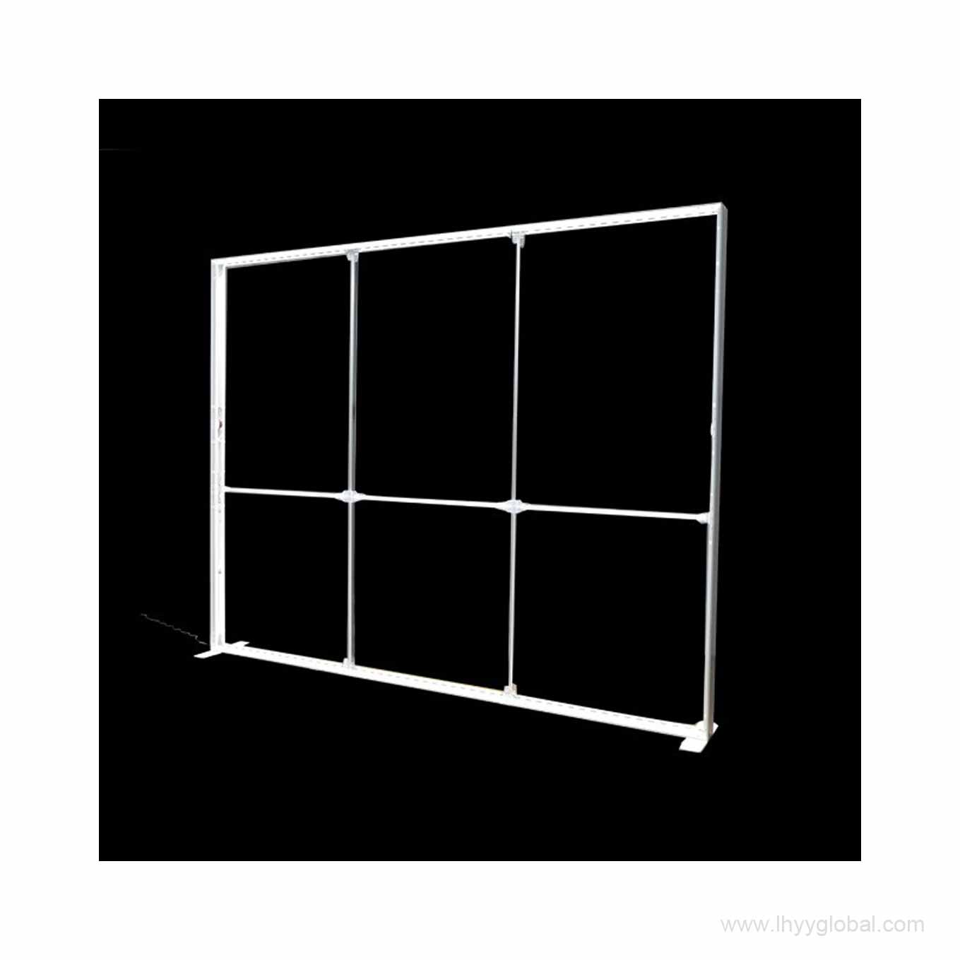 Rendered modular aluminum frame structure for the 120mm SEG lightbox display system.