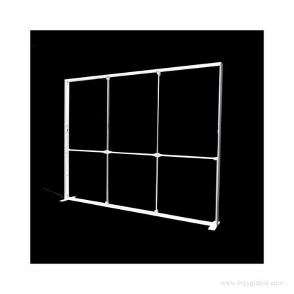 Rendered modular aluminum frame structure for the 120mm SEG lightbox display system.
