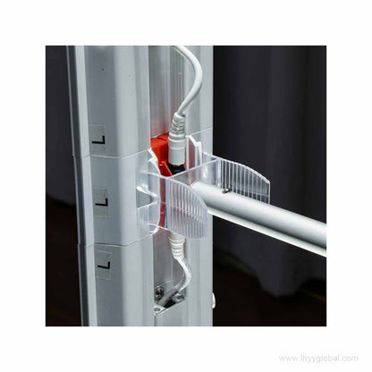 Hands connecting the modular SEG lightbox frame using the internal locking hardware.