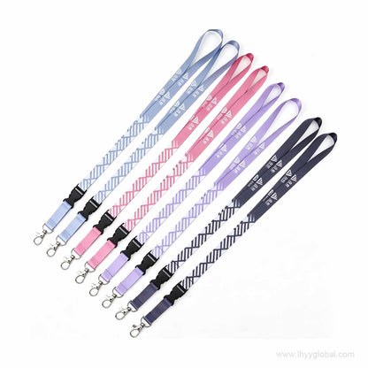 Blue printed lanyards for conferences and employee identification