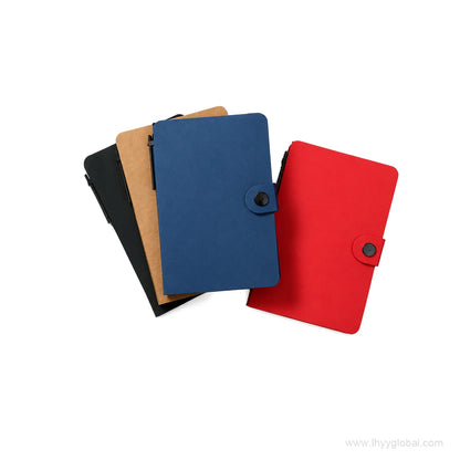 Custom sticky note notebook set in red, black, blue and brown color options
