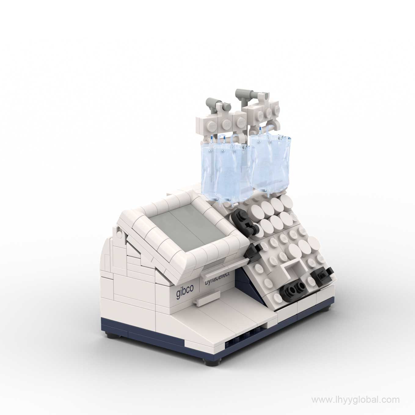 Angled view of the DynaCellect magnetic separation system building block model.