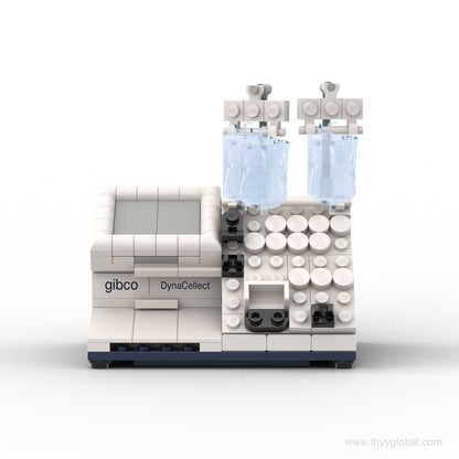 Front view of a custom Gibco CTS DynaCellect scientific building block display model.