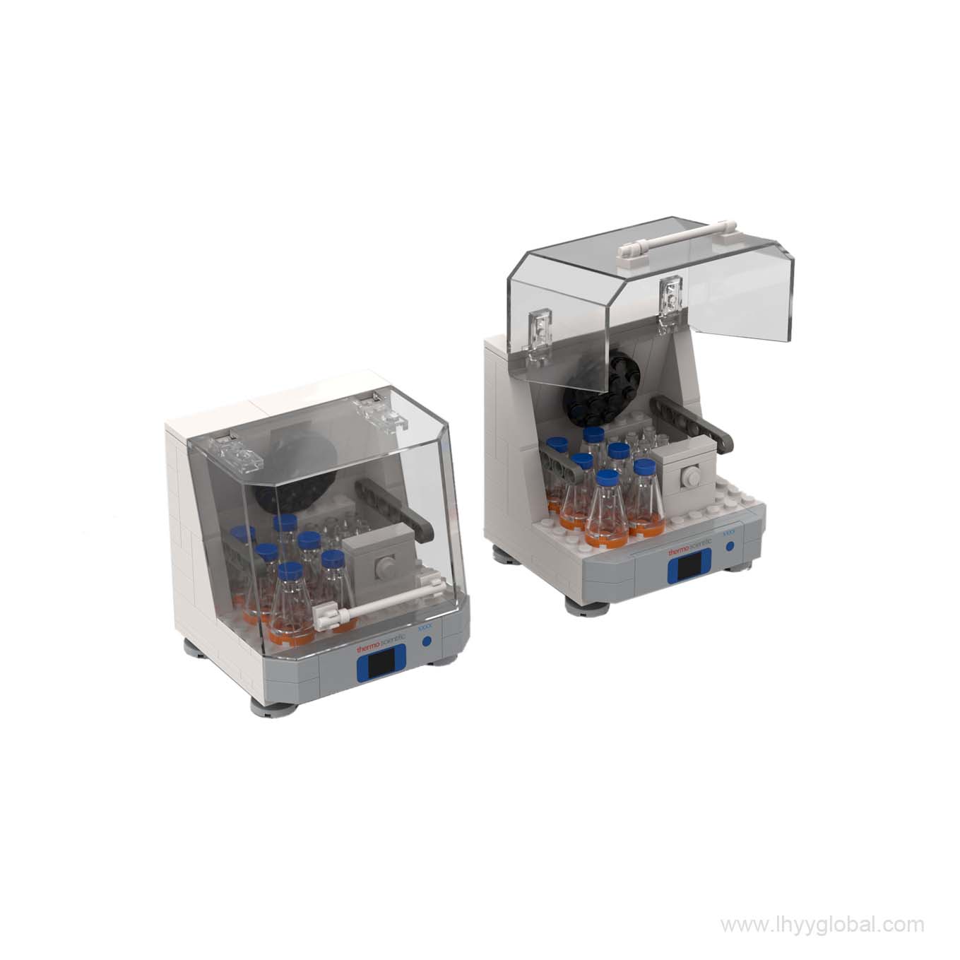 Custom Lego-compatible Thermo Scientific SK4001 incubator shaker building block model with openable lid - LHYY.