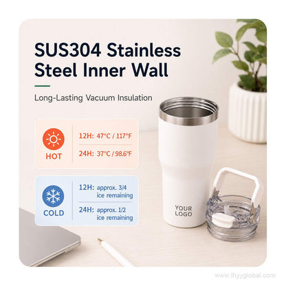 SUS304 stainless steel inner wall and vacuum insulation features of custom insulated tumbler