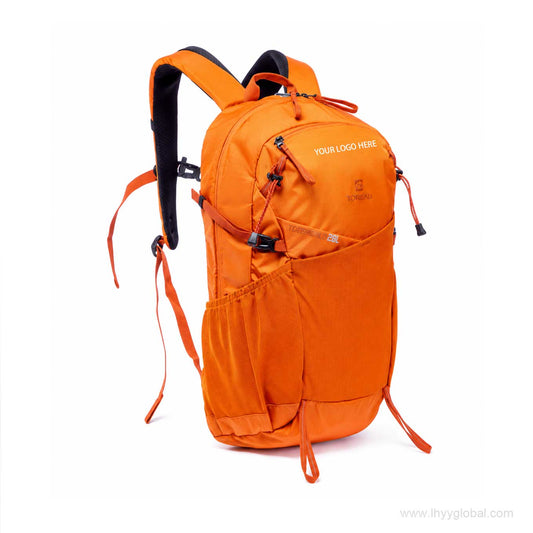 Custom logo TOREAD 26L orange hiking backpack in three-quarter front view