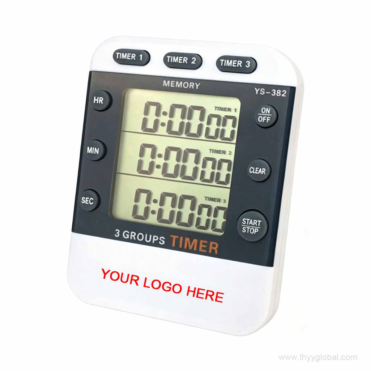 Custom logo YS-382 3-channel digital timer with large LCD display