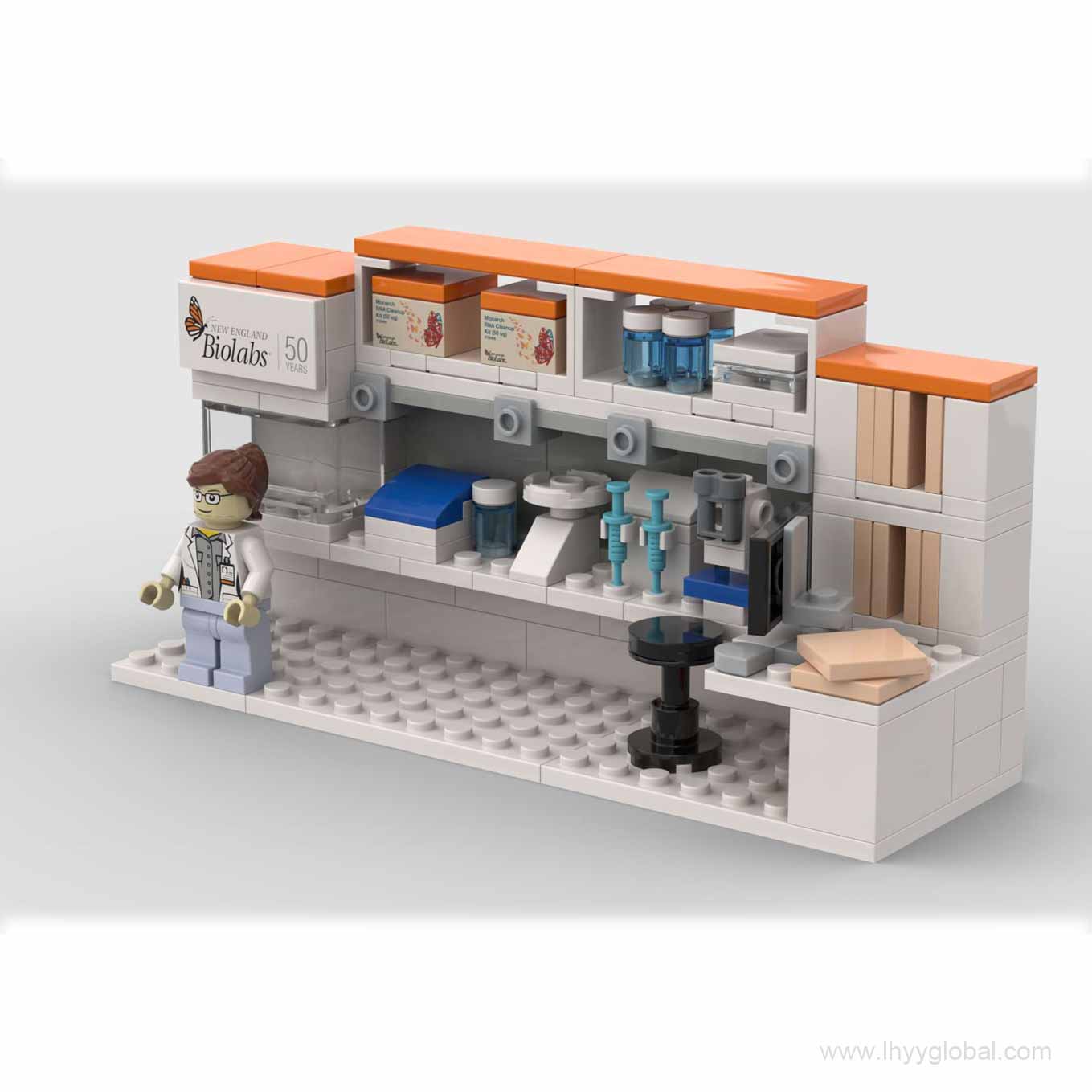 NEB-branded molecular biology laboratory scene building block model project example