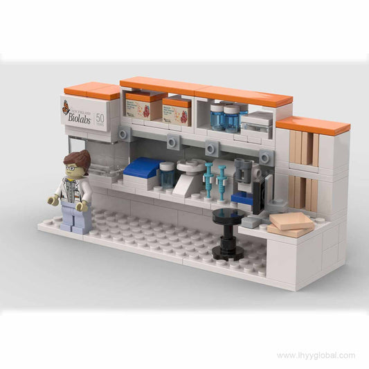 NEB-branded molecular biology laboratory scene building block model project example
