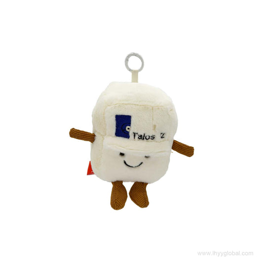 A cute, soft artisan plush toy mascot of the Thermo Scientific Talos 12 Transmission Electron Microscope (TEM), designed for laboratory fans.