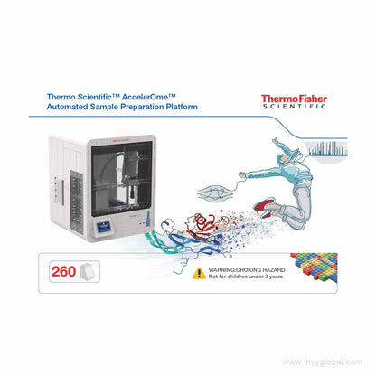 Custom 260-piece Thermo Scientific AccelerOme building block model with branded packaging