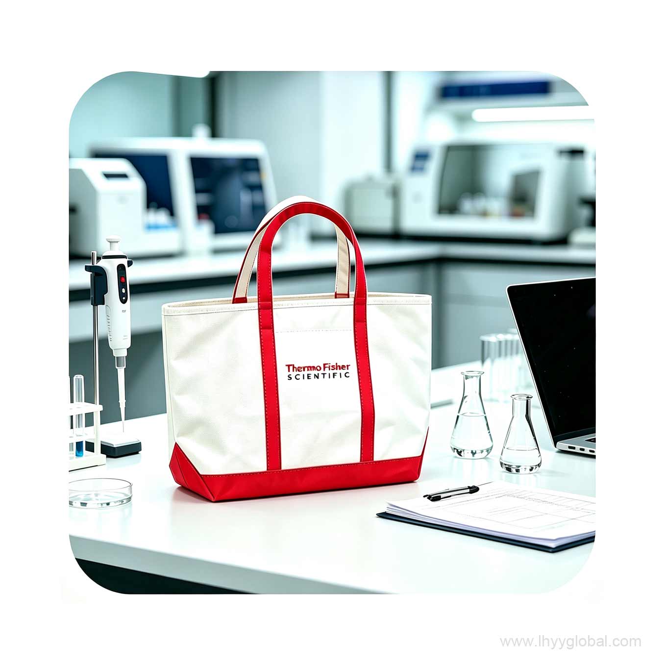Custom branded tote bag for biotech conferences and laboratory events