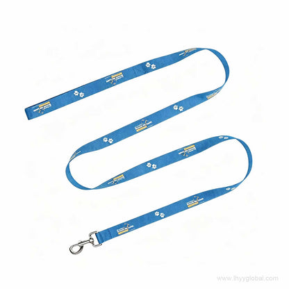 Assorted custom woven and printed lanyards with different attachments