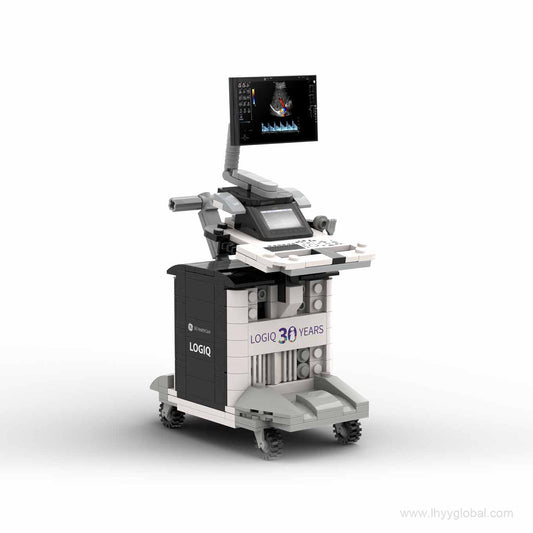 Lego compatible GE Healthcare LOGIQ ultrasound display model.