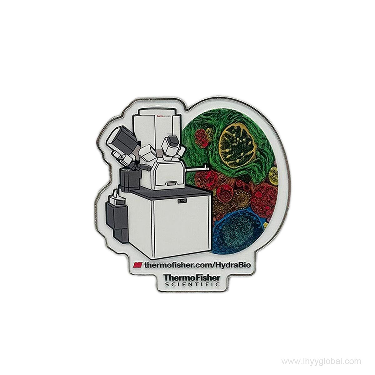 Custom Thermo Scientific Hydra Bio Microscope fridge magnet, perfect for lab decor and scientific gifts.