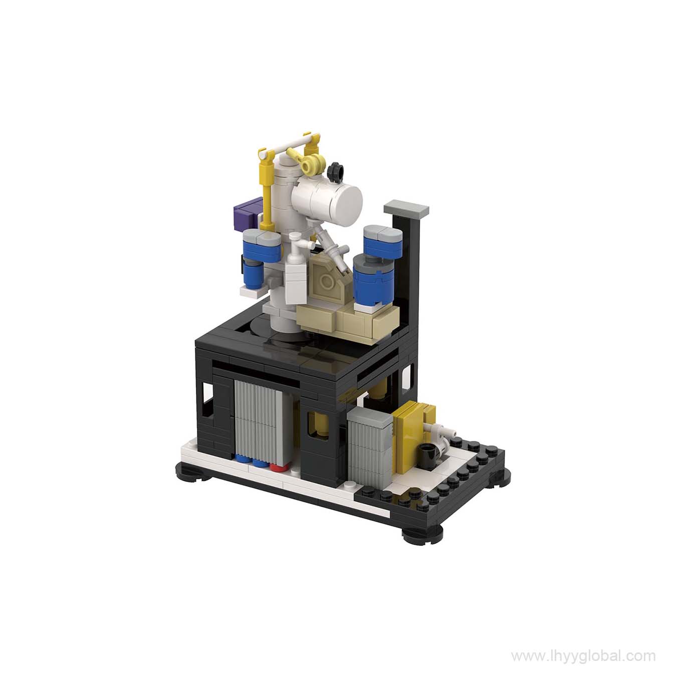 Rear perspective of the Glacios 2 Cryo-TEM internal column structure showing modular building block components.