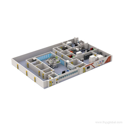 Custom Lego-compatible Miltenyi Biotec automated laboratory scene building block model overview - LHYY.
