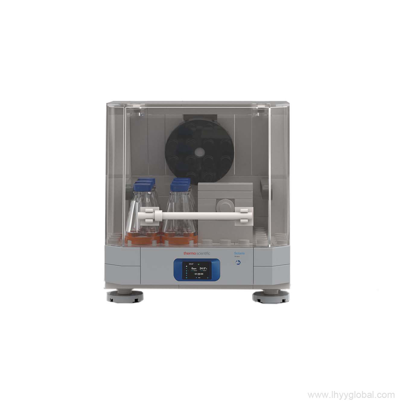 Front view of Lego-style Thermo Scientific SK4001 Shaker model showing detailed control panel and building bricks - LHYY.