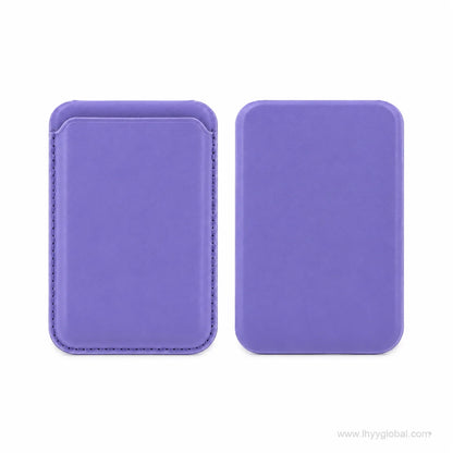 Light purple MagSafe-compatible phone wallet shown from front and back