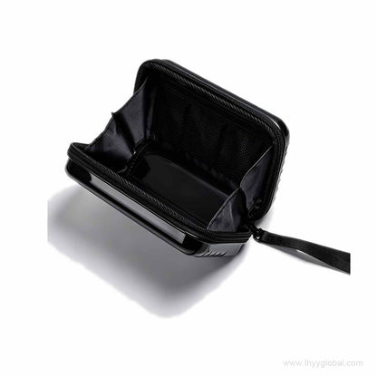 Mini hard shell organizer case color options in black, grey, orange and green