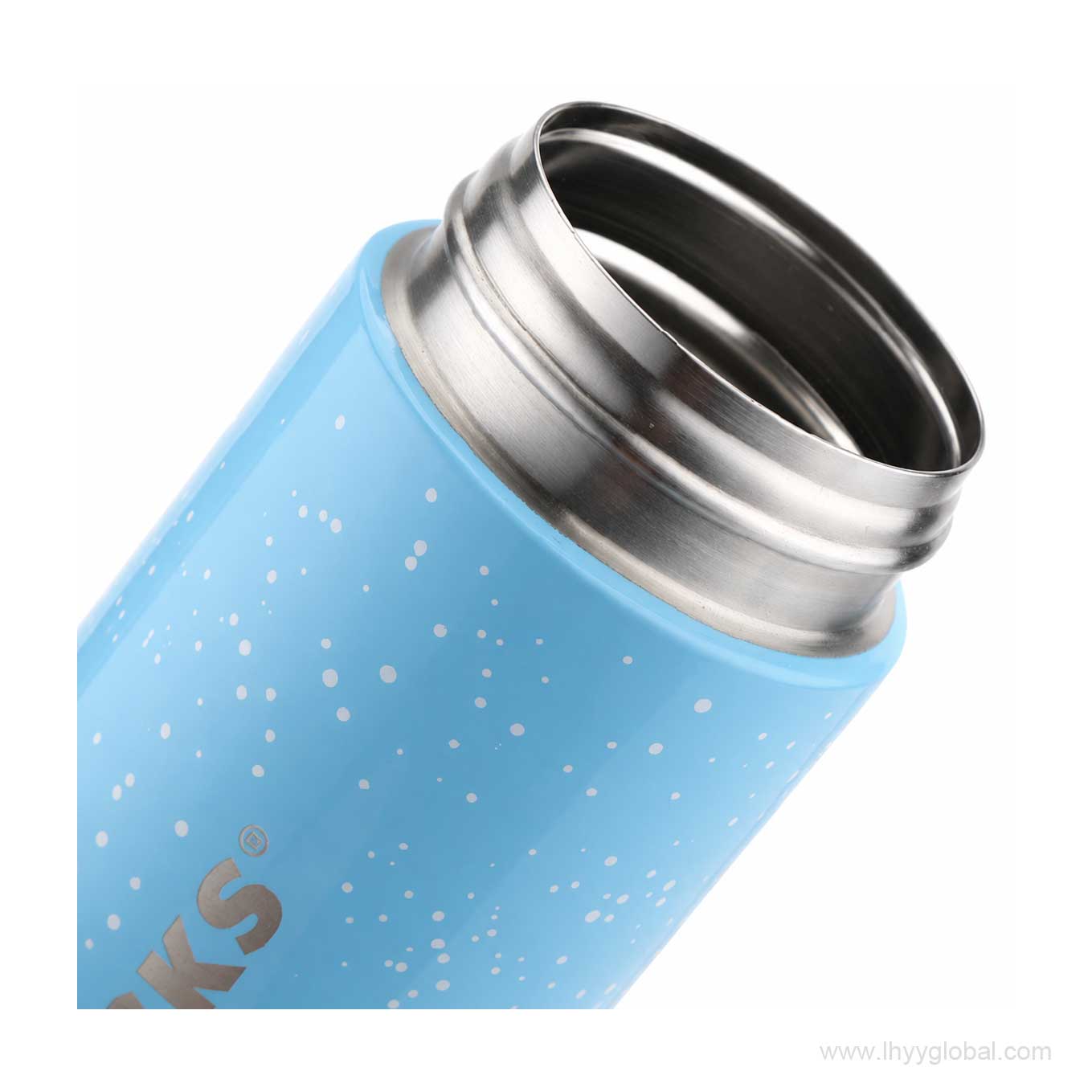 Close-up drinking opening detail of insulated bottle