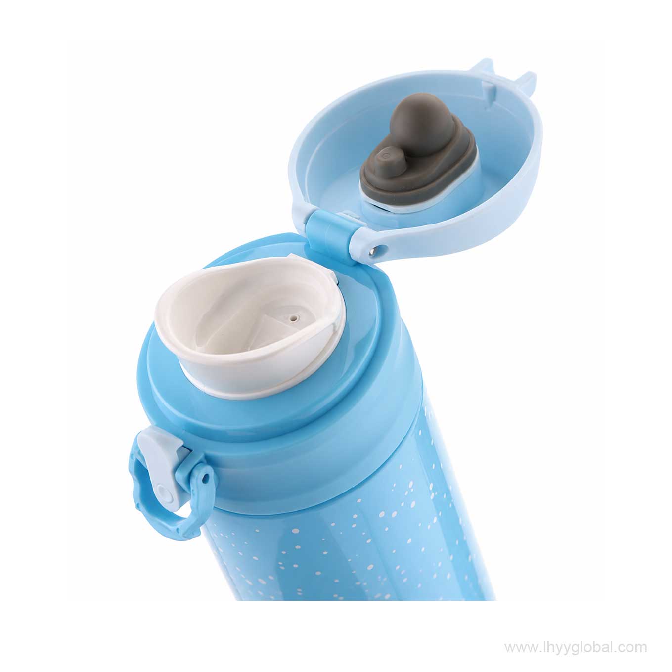 Pop-up lid design of insulated corporate gift bottle