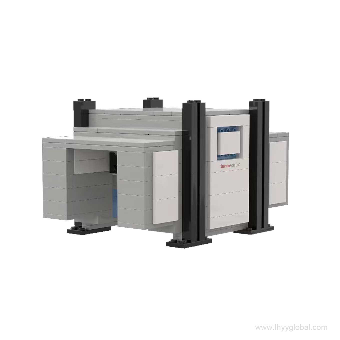 Rear side view of the LHYY Thermo Scientific CB Omni Agile PGNAA analyzer building block model