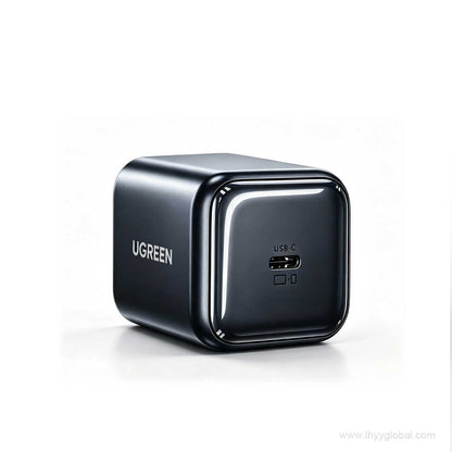 UGREEN X524 black 45W USB-C GaN wall charger rendered front view